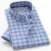 2022 novedad de verano estilo de los hombres de gran tamaño camisa de 8XL 9XL 10XL casuales de negocios de alta calidad 100% de cuadros de algodón corto camiseta mangas ► Foto 2/6