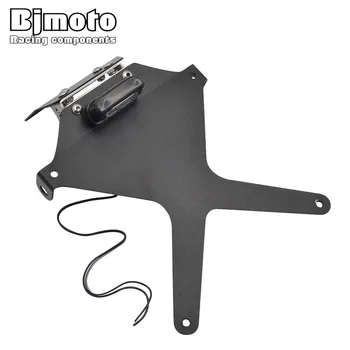 

BJMOTO Motorcycle License Number Plate Holder Mount Bracket Hanger Registration With LED Light For Yamaha MT 07 2015 2016