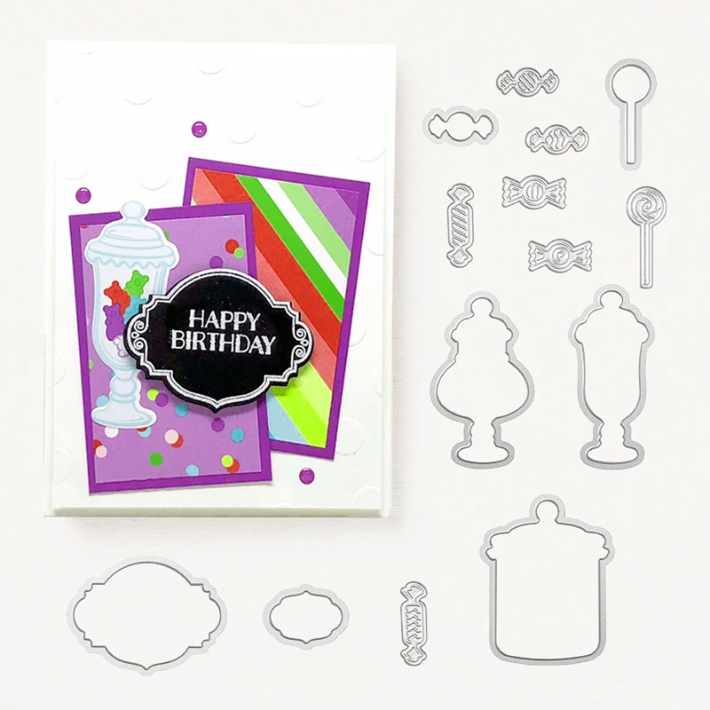 

2019 14PCS candy love Metal Cutting Dies Stamp Stencil for DIY Scrapbooking Photo Album Embossing Decorative Craft Die