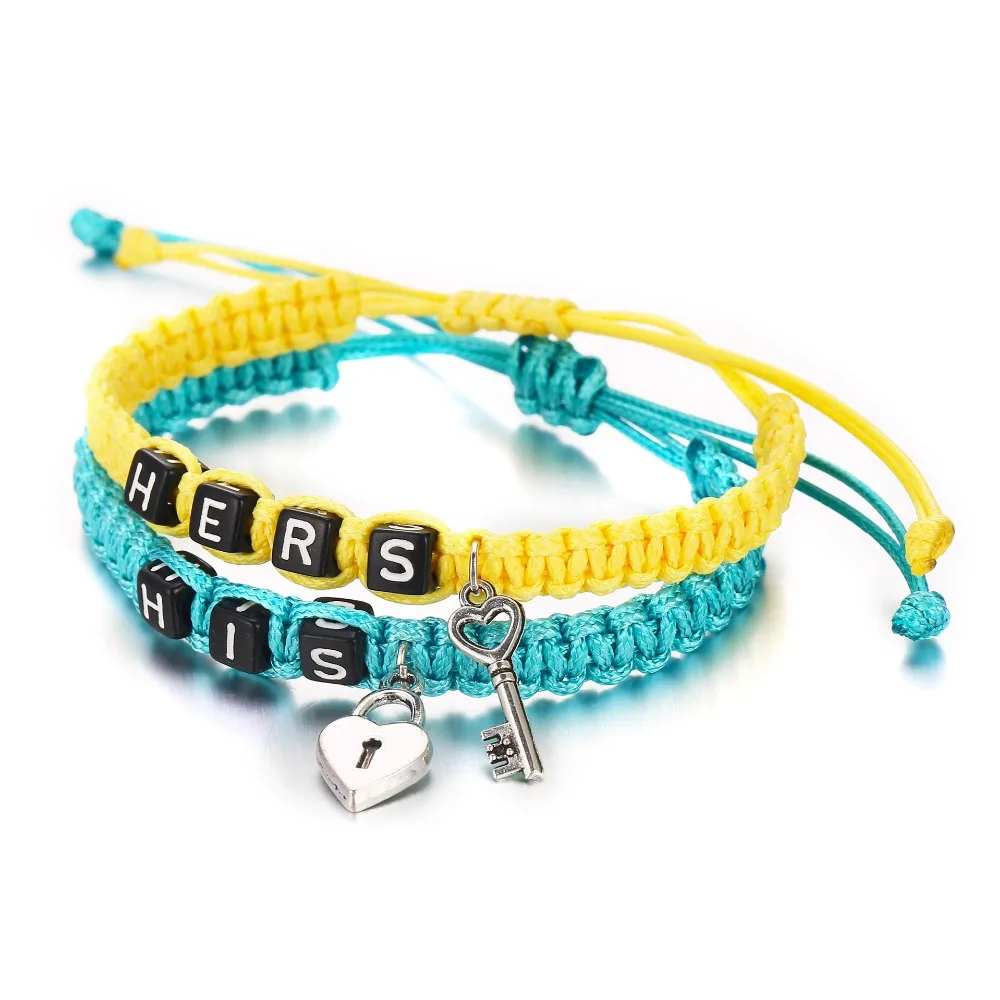 

2PCS Fashion Couples Distance Bracelets Set For Women Men Bohemian Rope Chain Bracelet Adjustable Jewelry Best Friend Gifts 2018