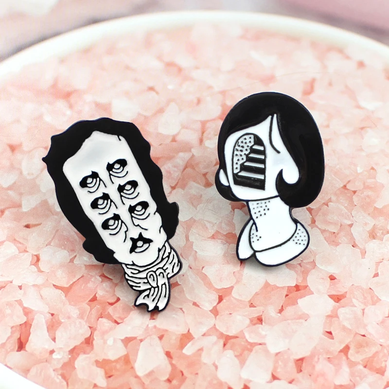 Picasso черно белыми полосками абстрактные брошь эмалированный штифт много