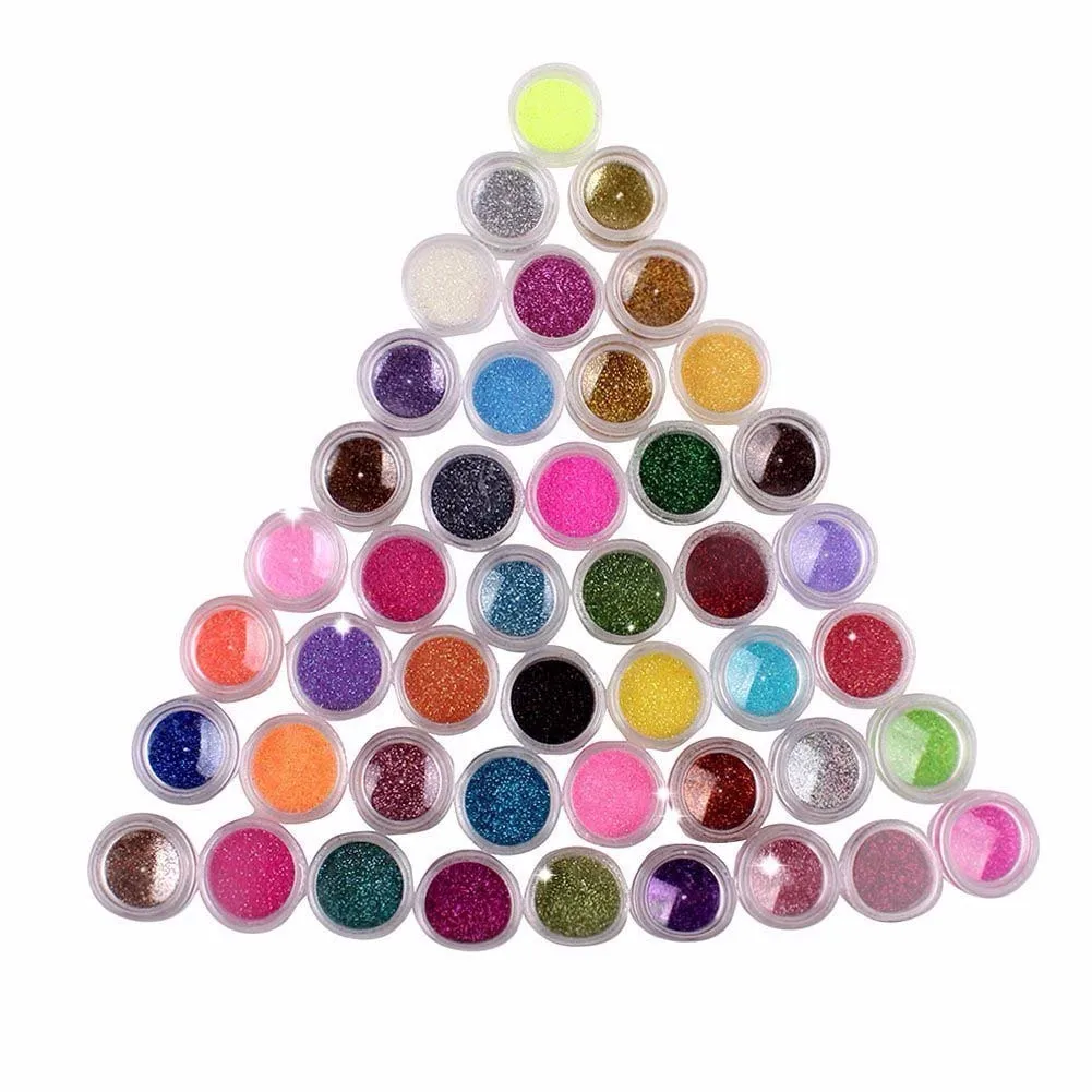 

45 Colors Nail Art Glitter Make Up Body Glitter Shimmer Dust Powder Decoration Ozdoby Do Paznokci Dipping Powder #YL5