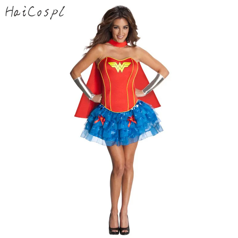 Wonder Woman Cosplay Costume For Women Adult Sexy Corset Skirt Diana ...