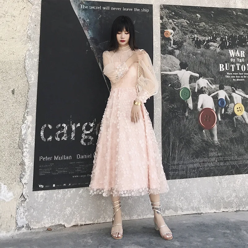 

Pink Long Sleeve Oriental Style Banquet Dresses Chinese Vintage Traditional Wedding Cheongsam Elegant Evening Party Gowns