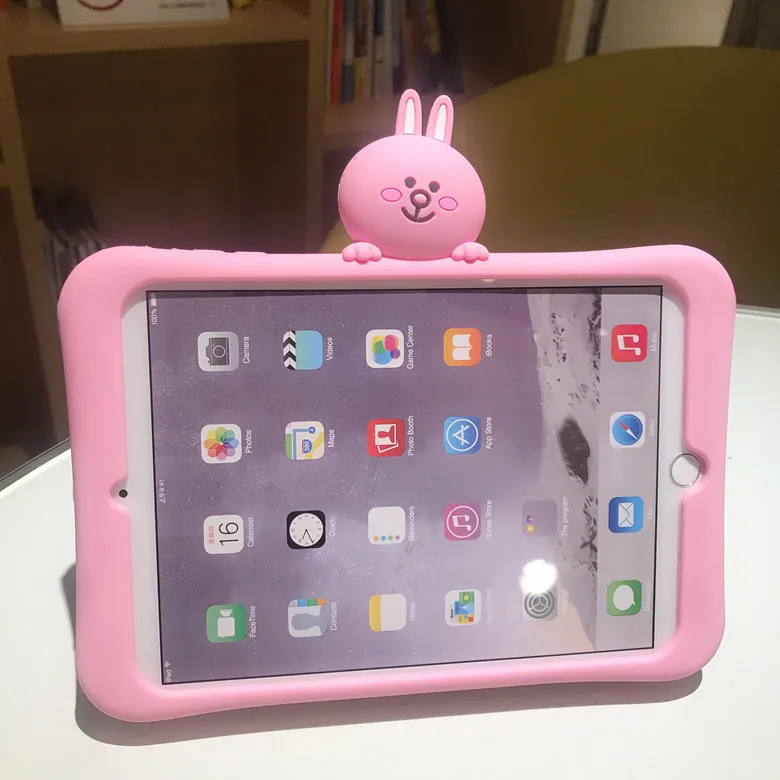 Милый розовый чехол-подставка с кроликом для IPad 9,7 Pro 9,7 Air 2 чехол s Мягкий силиконовый чехол для IPad 2/3/4 5 6 Mini 1 2 3 4 Funda - Цвет: for iPad Air 1