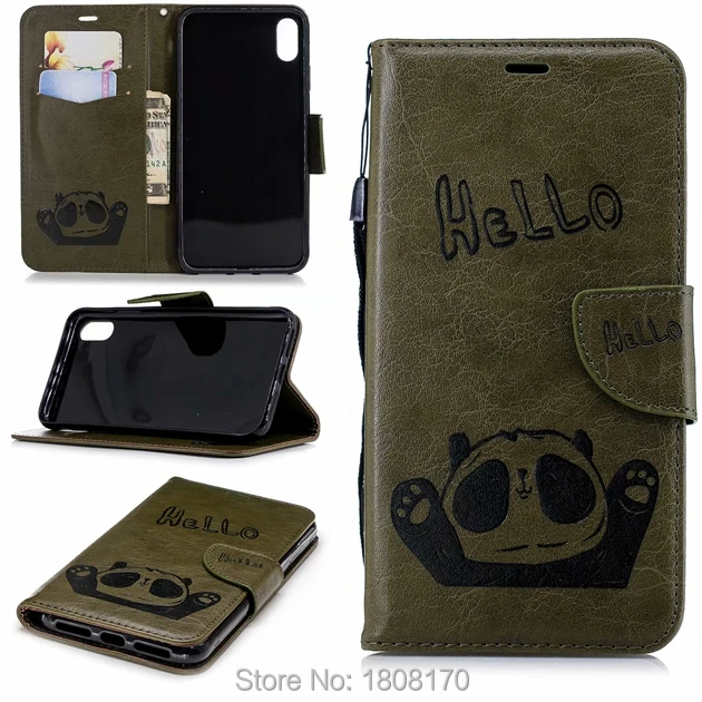 Ретро Бумажник Hello Panda кожаный чехол для Samsung Galaxy NOTE9 Iphone XR XS Max NOKIA 5 1 3 2 2018 подставка