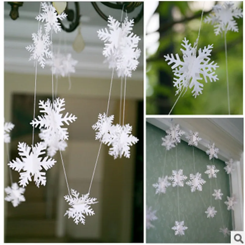 

3m Snowflake Pendant Christmas Garland Christmas Decorations for Home New Year Ornaments Decoration Navidad Neol Natal. Q