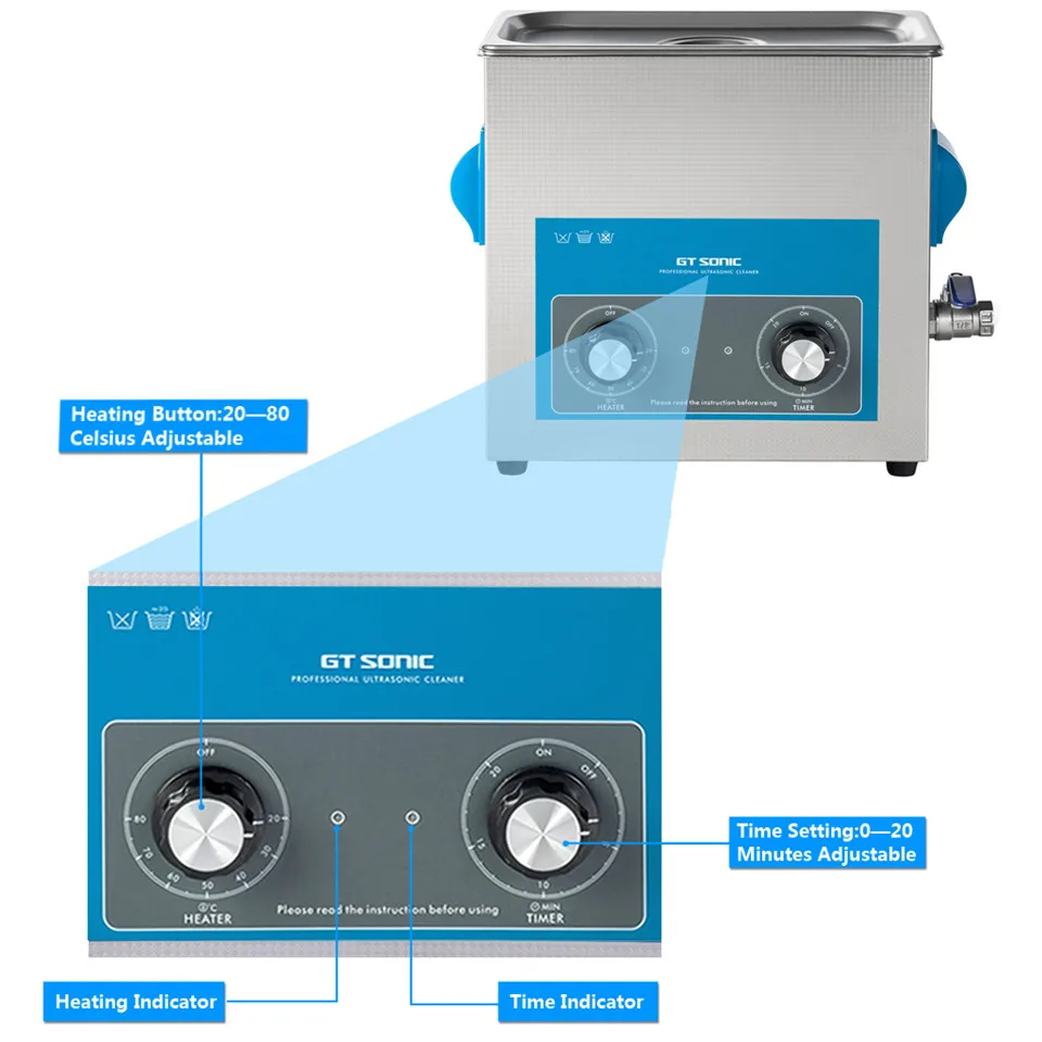 Милое кружевное фатиновое 6L цифровой ультразвуковой очиститель GT sonic VGT 1860QT|gt