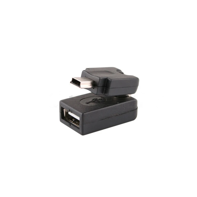 

USB2.0 To Mini 5P USB To Mini USB Female to Male Adaptador Converter USB 360 Degree Roating OTG Connectors For Car Black 100pcs