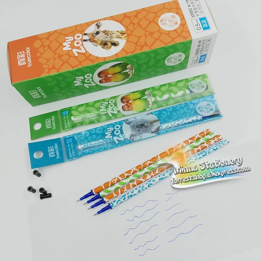 

[TrueColor] (10 Pieces/Lot) Kawaii Animal Korean Stationery Heat Magic Erasable Gel Ink Pen Refill For Student Writing M880