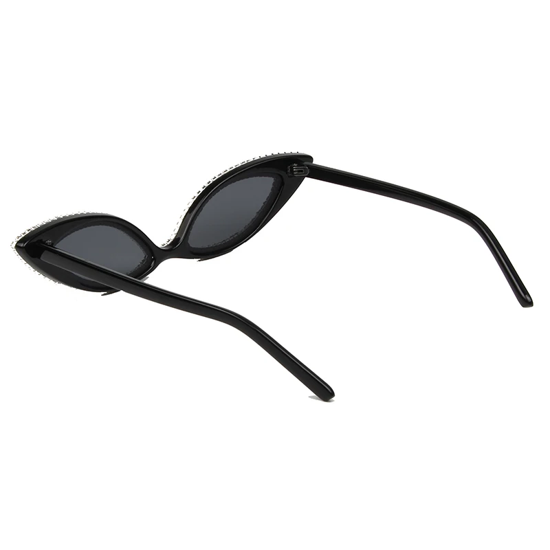 Женские солнцезащитные очки "кошачий глаз", роскошные кристаллы, стразы, милые маленькие очки для дам, винтажные оттенки, UV400