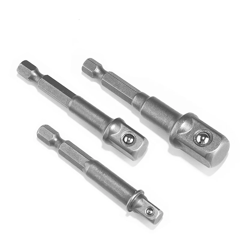 

3Pcs/set Chrome Vanadium Steel Socket Adapter Hex Shank to 1/4" 3/8" 1/2"extension drill bits hex bit set power tools