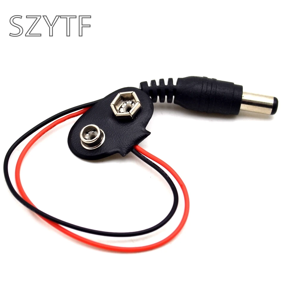 

Experimental 9V battery snap power cable to DC 9V clip male line battery adapter for uno R3 DIY