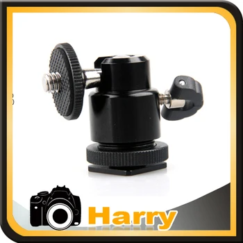 

Wholesale 10pcs Metal Mini Tripod Ball Head 1/4" Mount+Flash Shoe For 5D 5D2 5D3 60D D90 D3100 D3200 DSLR SLR DC Camera Mini DV