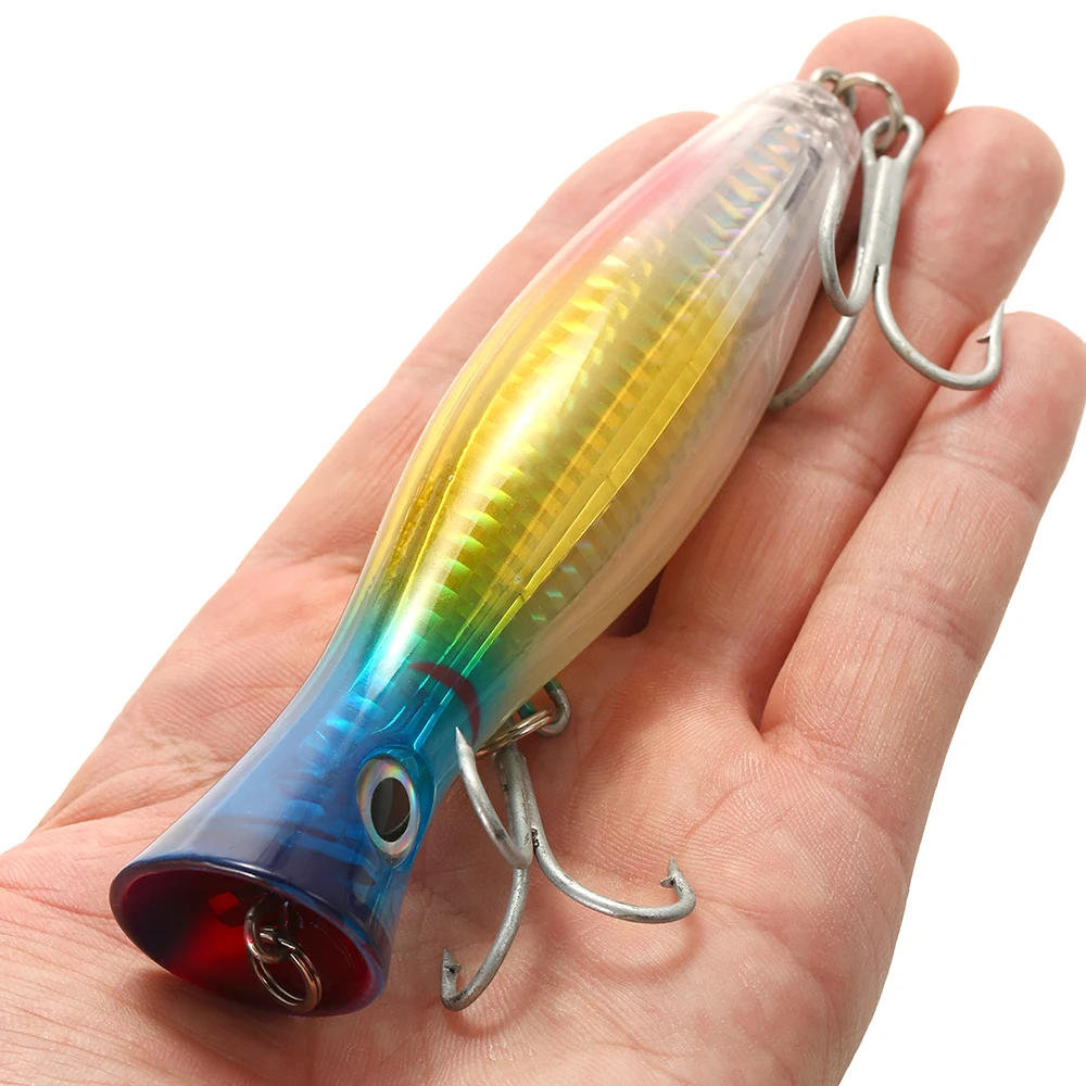 12cm 45g Fishing Lure 3D Eyes Hard Bait Popper Lure Isca Artificial Ice