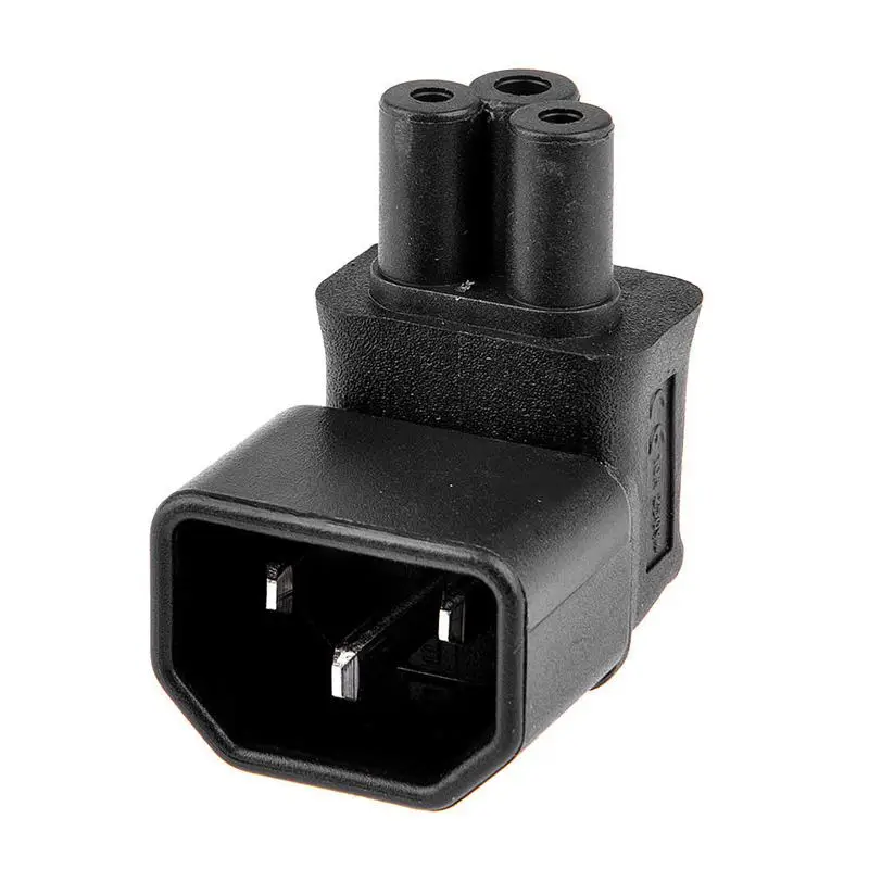 

IEC320-C14 Male to C5 Female 90 Degree Up Angle Angled PDU Power Adapter Black