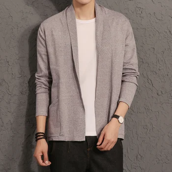 

2016 New Spring All-match Elegant Fashion Trend Cardigan Mens Sweaters Slim fit Casual Outerwear Man Clothing M-XXL