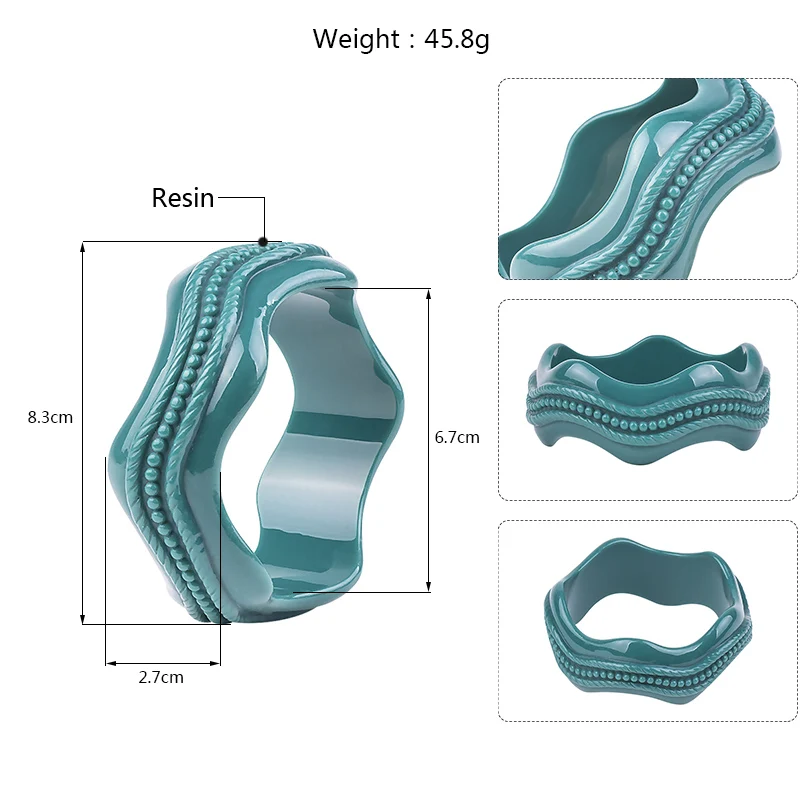 Classic Resin Cuff Engraved Rope Fashion Bracelets Bangles for Women Acrylic Wide Bracelets Female Simple Charm Wedding Jewelry (6)