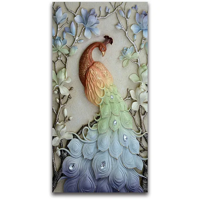 

30*40cm 5D DIY Diamond Painting White Peacock Embroidery Full Diamond Painting Animal Cross-Stitch Rhinestone Mosaic home Decor
