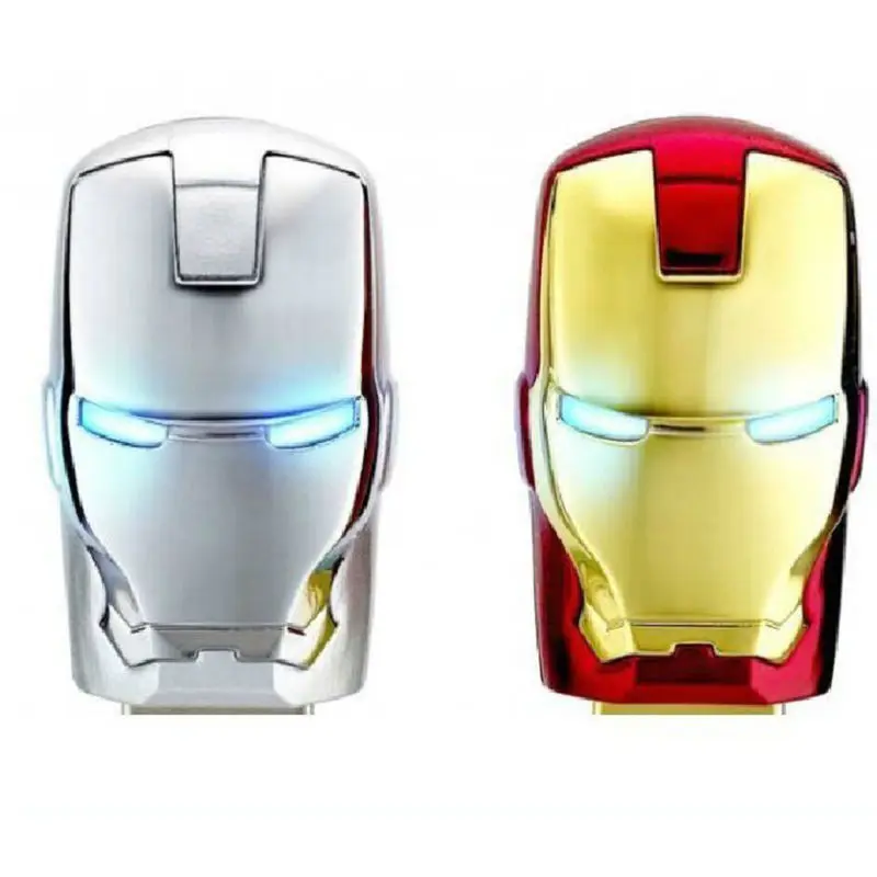 

J-boxing 64GB USB Flash LED Iron Man Memory Stick USB 2.0 Pendrive 64gb Robot Thumb Drive Storage for Computer Laptop Mac Tablet