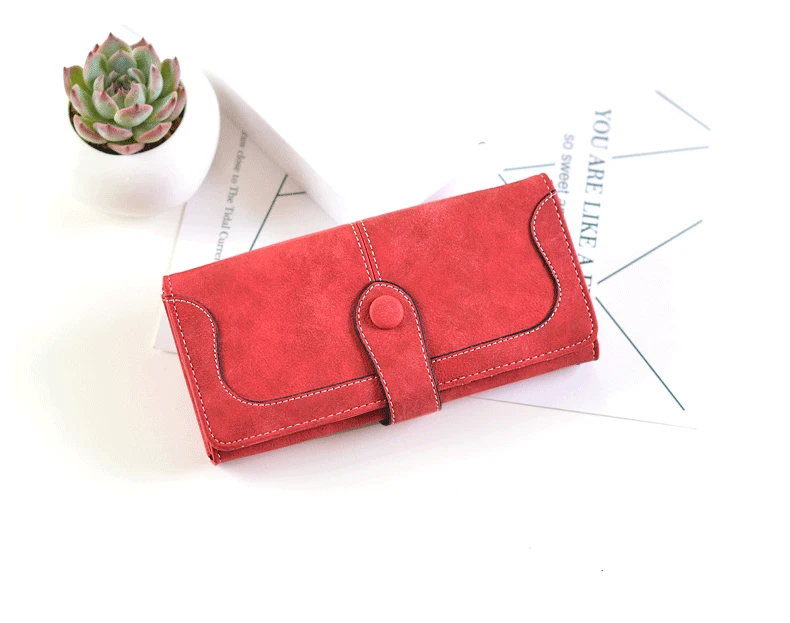 Feminina de Camurça Longa de Couro Fosco de Alta Muitos Desenhos Carteira Qualidade Porta-cartões 17 High Quality Bolsas e Malas