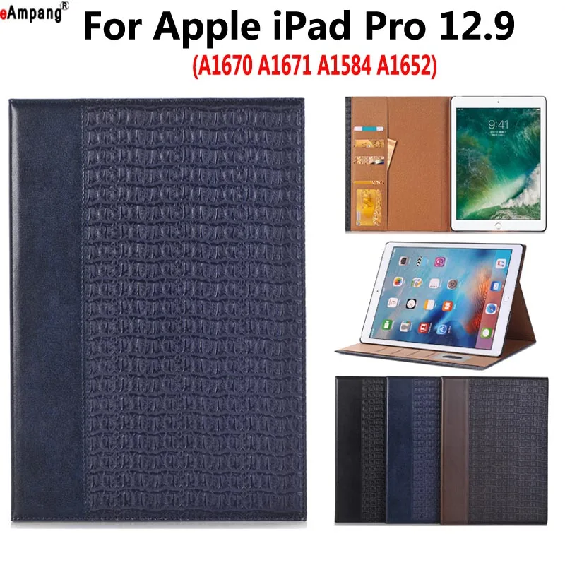 

Luxury Leather Case for Apple iPad Pro 12.9 2017 2015 Case Smart Cover Funda Tablet A1670 A1671 A1584 Smart Stand Flip Shell