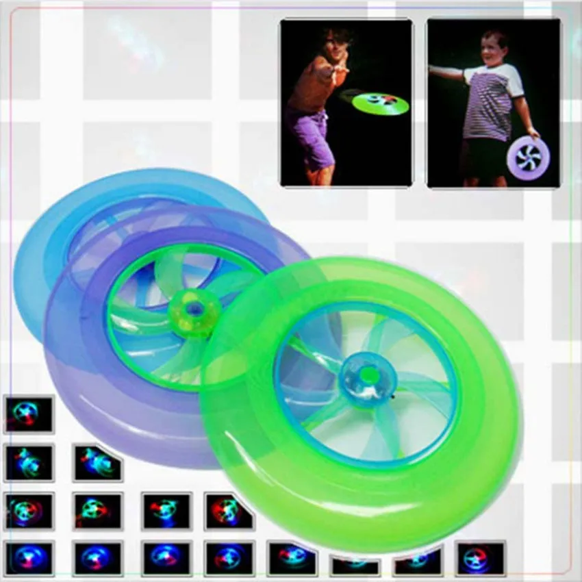 

1pcs Colorful Spin LED Light Outdoor Toy Children Beach Toys Flying Saucer Arrow Kid Toy UFO Ball