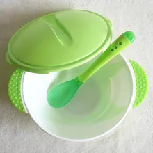 1 Набор детской посуды для обучения ребенка с присоской, миска для еды, ложка, детская ложка для кормления