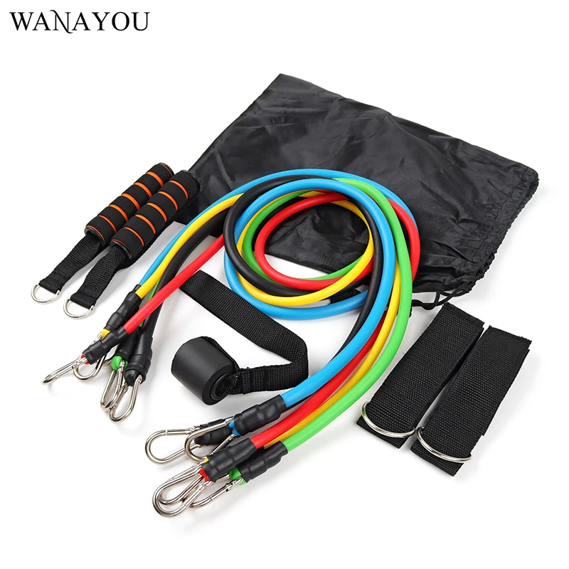 

11pcs/set Natural Latex Resistance Bands Set Tubing Expanders Muscle Training Elastic Yoga Rubber Loops Fitness Equipment