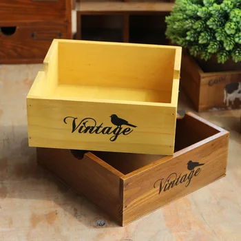 

Vintage Storage Boxes Desktop Wood Storage Holder Wooden Sundries Boxes Bins Wood Crafts Makeup Organizer