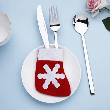 

10Pcs New Year Chirstmas Tableware Holder Knife Fork Cutlery Set stocking Pants Navidad Natal Christmas Decorations for Home