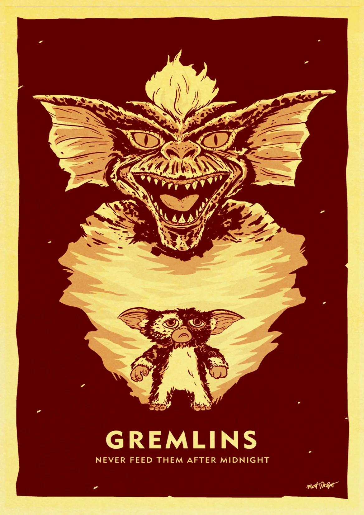 Gremlins киноплакат/Настенный декор/декоративная живопись/Бар плакат/крафт-бумага/Ретро плакат - Цвет: D151