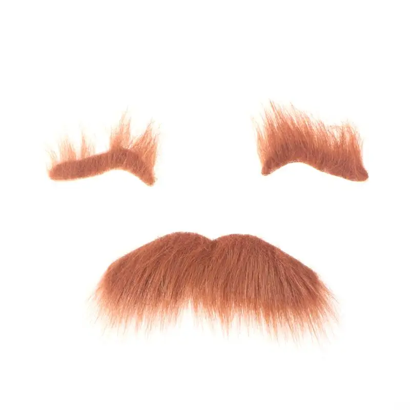 

Three-Piece Novelty Halloween Costumes Self Adhesive Fake Eyebrows Beard Moustache Kit Facial Hair Cosplay Props