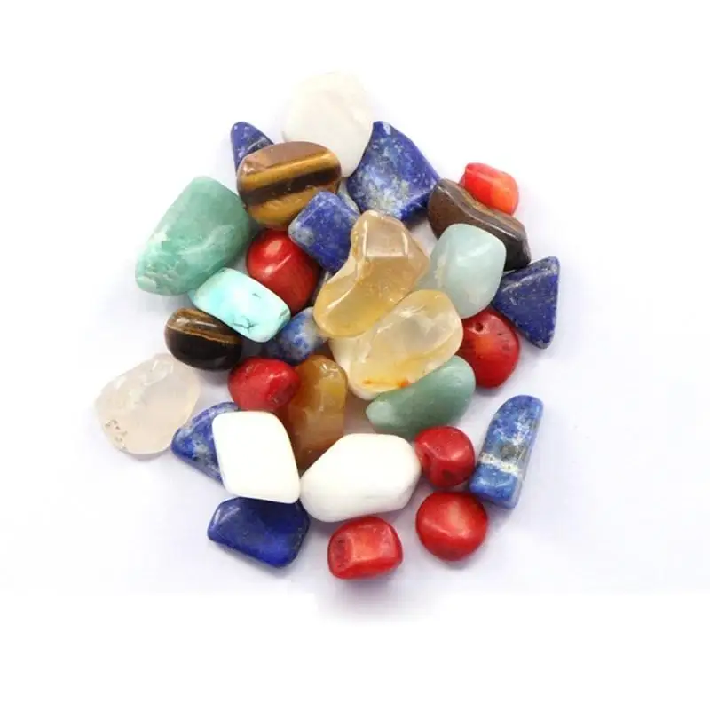 Цветной камень микс кристалл драгоценный камень энергия натуральный смешанный цвет натуральный обрушенный камень цветочный горшок рыбный бак ванны украшения