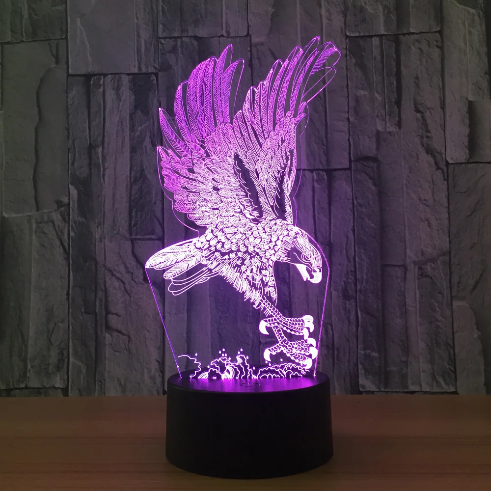 Новинка Powerbank Eagle 3d лампа Usb Led 3d свет Veilleuse Enfant Luminaria Led Usb настольные лампы 7 цветов Изменение Настольная лампа