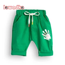 Lawadka/ г. новые хлопковые льняные детские штаны милые детские штаны с рисунком руки брюки для мальчиков летний Стиль