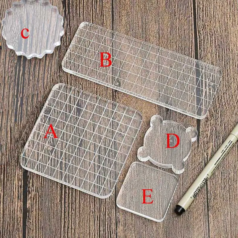 

High Transparent Acrylic Block for Clear Stamps DIY Scrabooking Photo Album Decorative Stamp Positioning Tool