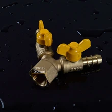 DN15 G 1/" BSP Женский y-образный латунный топливный газовый шаровой клапан до 12 мм шланга