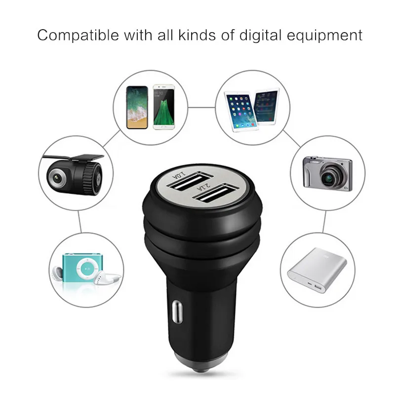 

Hot Sale 3.1A 12V-24V Professional Black Small Portable Smart Car Charger for Mobile Power MP3 Auto Car Styling Auto Accessories