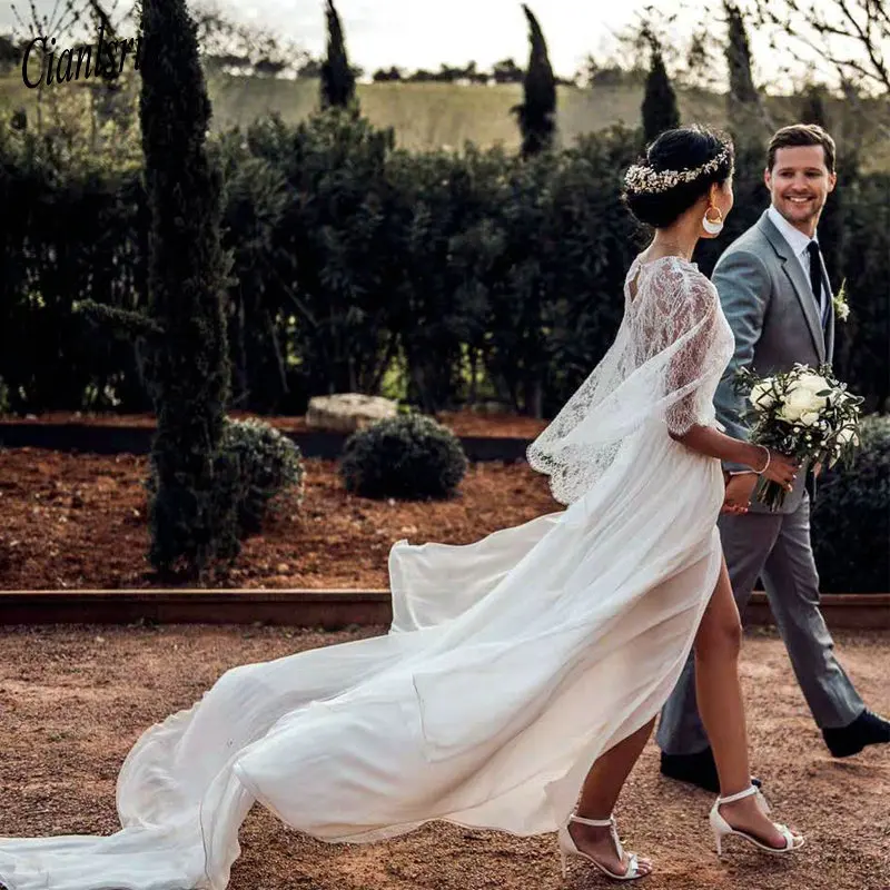 bridal dress with shawl