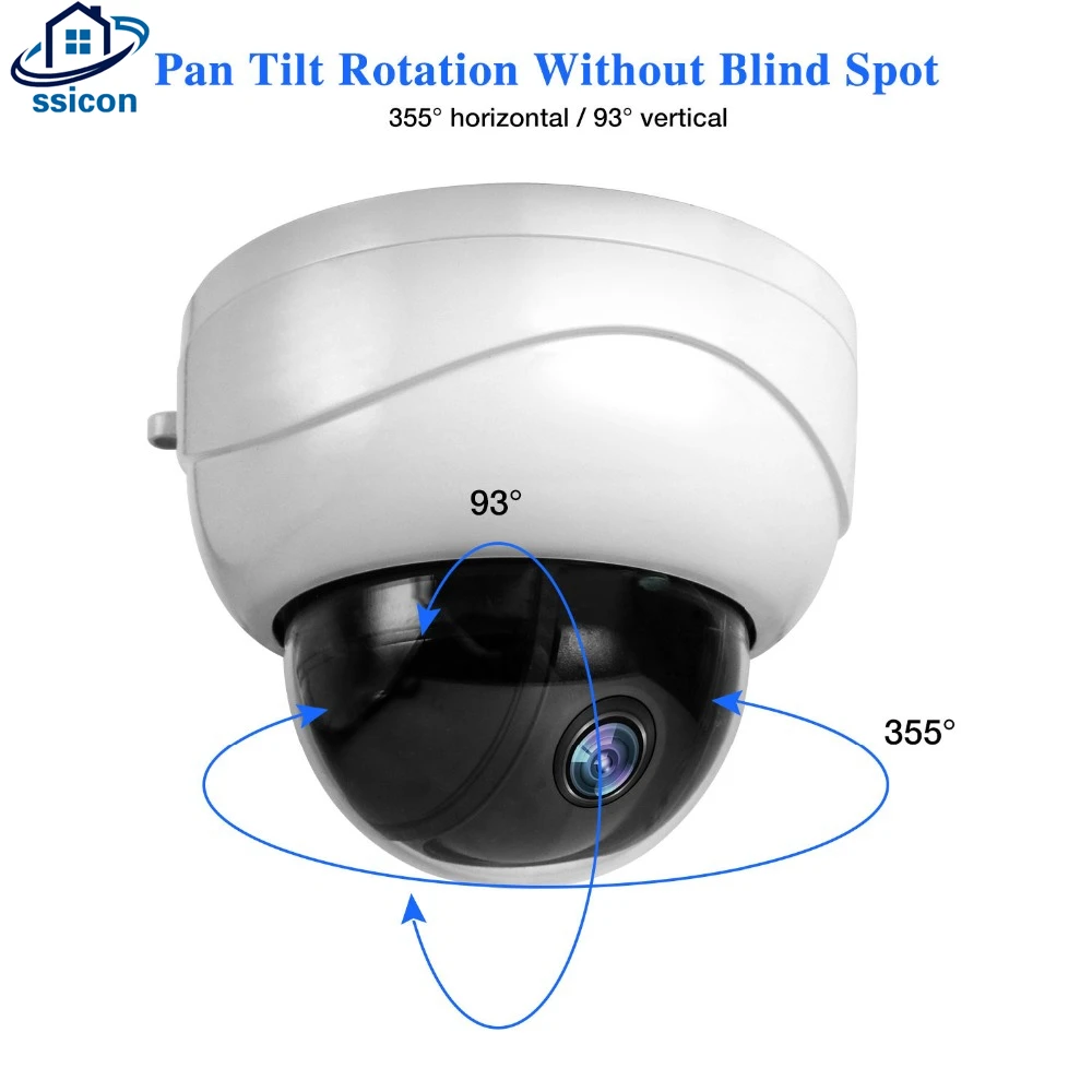 SSICON 2MP 4MP 2.8-12mm Lens Mini PTZ Dome IP Camera 2.5Inch Metal Motorized 4X Zoom Lens Video Surveillance POE Camera