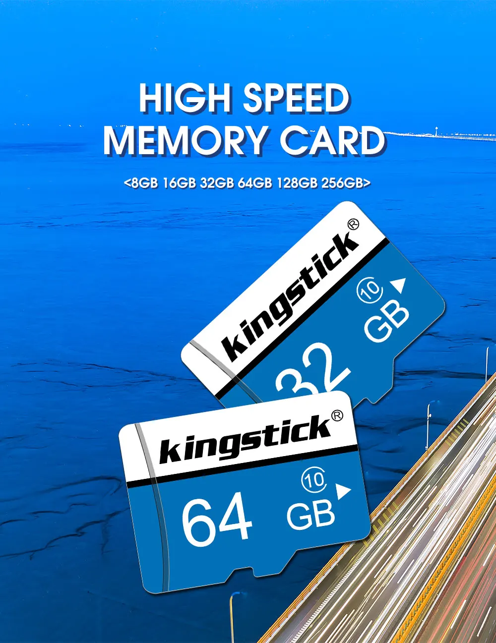 Kingstick Micro SD карта памяти 8 Гб 16 Гб карта памяти sd 32 Гб 64 Гб 128 ГБ C10 Mini SD карта TF UHS-I для мобильного телефона