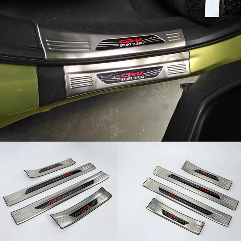 

car styling Car Accessories 4PCS/8PCS Stainless Steel Door Sill Plate Welcome Pedal fit For Honda CR-V CRV 2017 2018