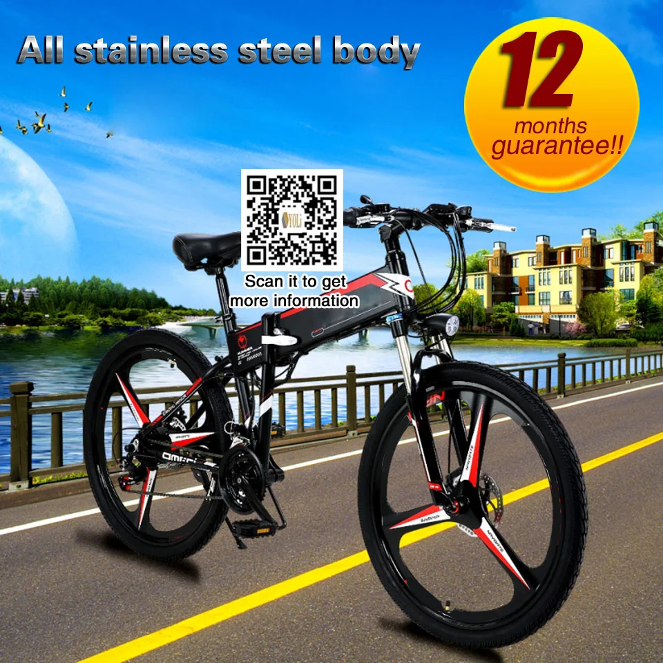 Clearance 48V lithium battery folding bike aluminum alloy electric bike 26 inch e bike 30-35 KM/H 16