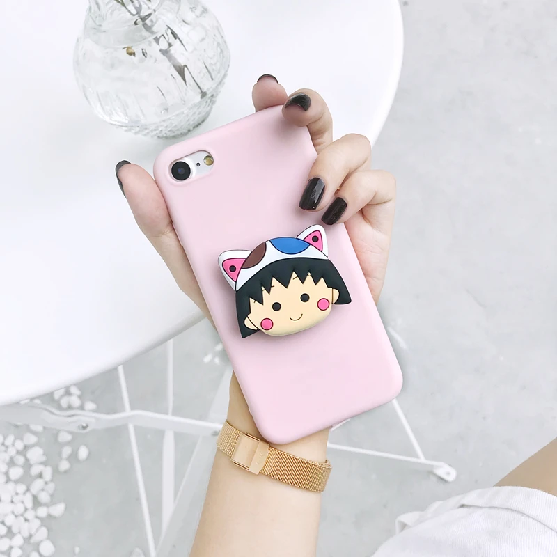 Rilakkuma кольцо с Тоторо Стенд Ручка чехол для iPhone SE 6 7 8 Plus Xs XR MAX чехол для samsung A8 J6 J8 S8 S9 S10 Plus Note 8 9 10