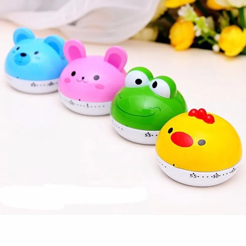 1pcs Lovely Alarm Timer Cartoon Animal Kitchen Mechanical Alarm Clock 60 Minutes Reminders Countdown Kitchen Cooking Tools (6)