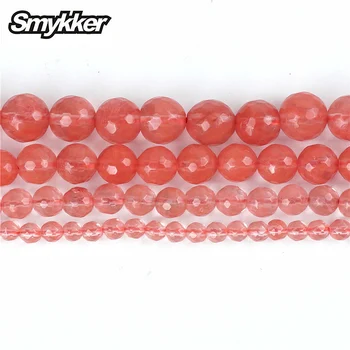 

Crystal Faceted Section Bead Natural Watermelon Red Stone Beads For Jewelry Making Bracelet For Women Party Accessories Gifts