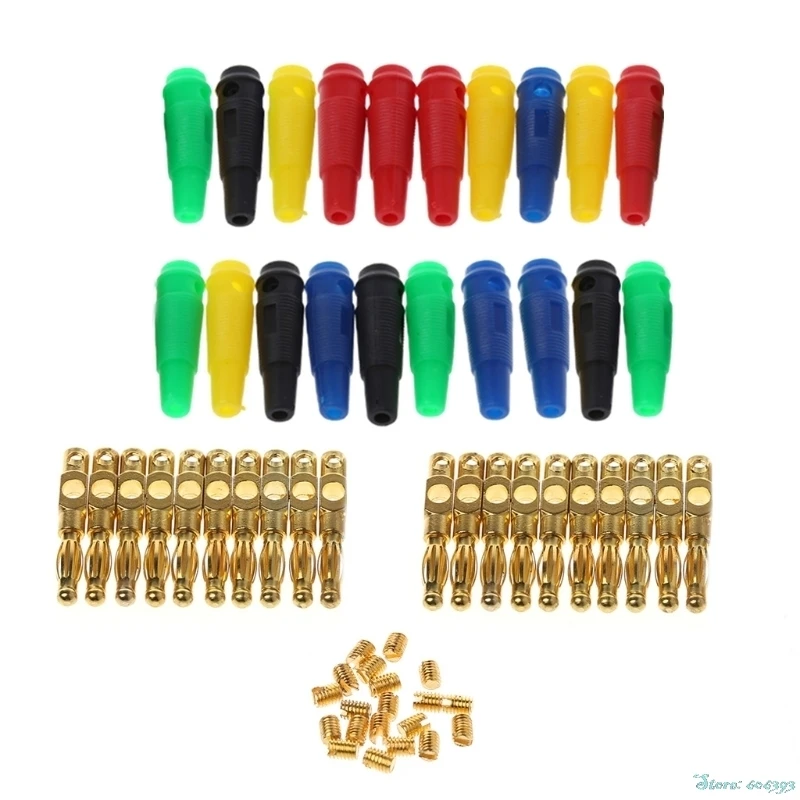 

20Pcs/Set Gold Plated 4mm Banana Plug Screw For Speaker Amplifier Binding Post