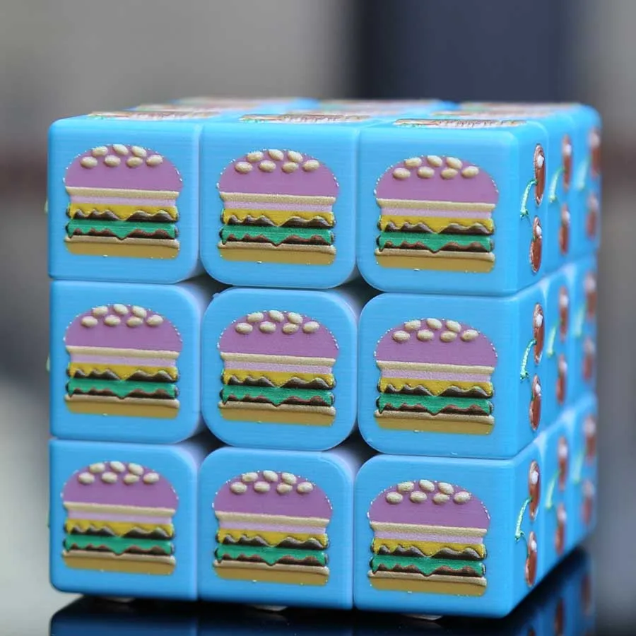 Брайль куб 3x3x3 фрукты Burger 3 D тиснением Magic Cube головоломка Cubo magico neo Развивающие игрушки для детей подарок