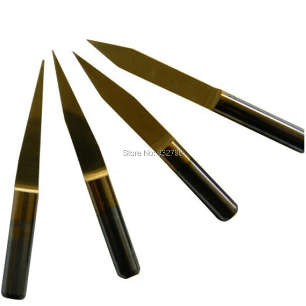 10pc 3.175mm shank 10 Degree 0.1mm Carbide PCB Engraving Bits CNC Router Tool